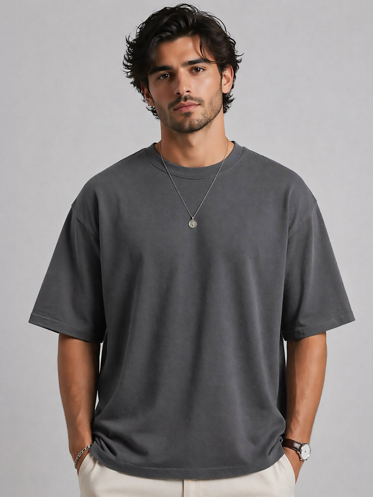 Mens French Terry Oversized Fit T-Shirt