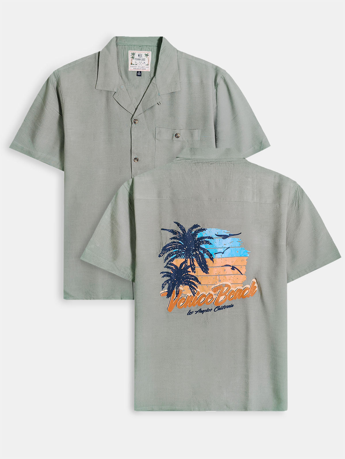 Mens Beach Outfit Green Shirt