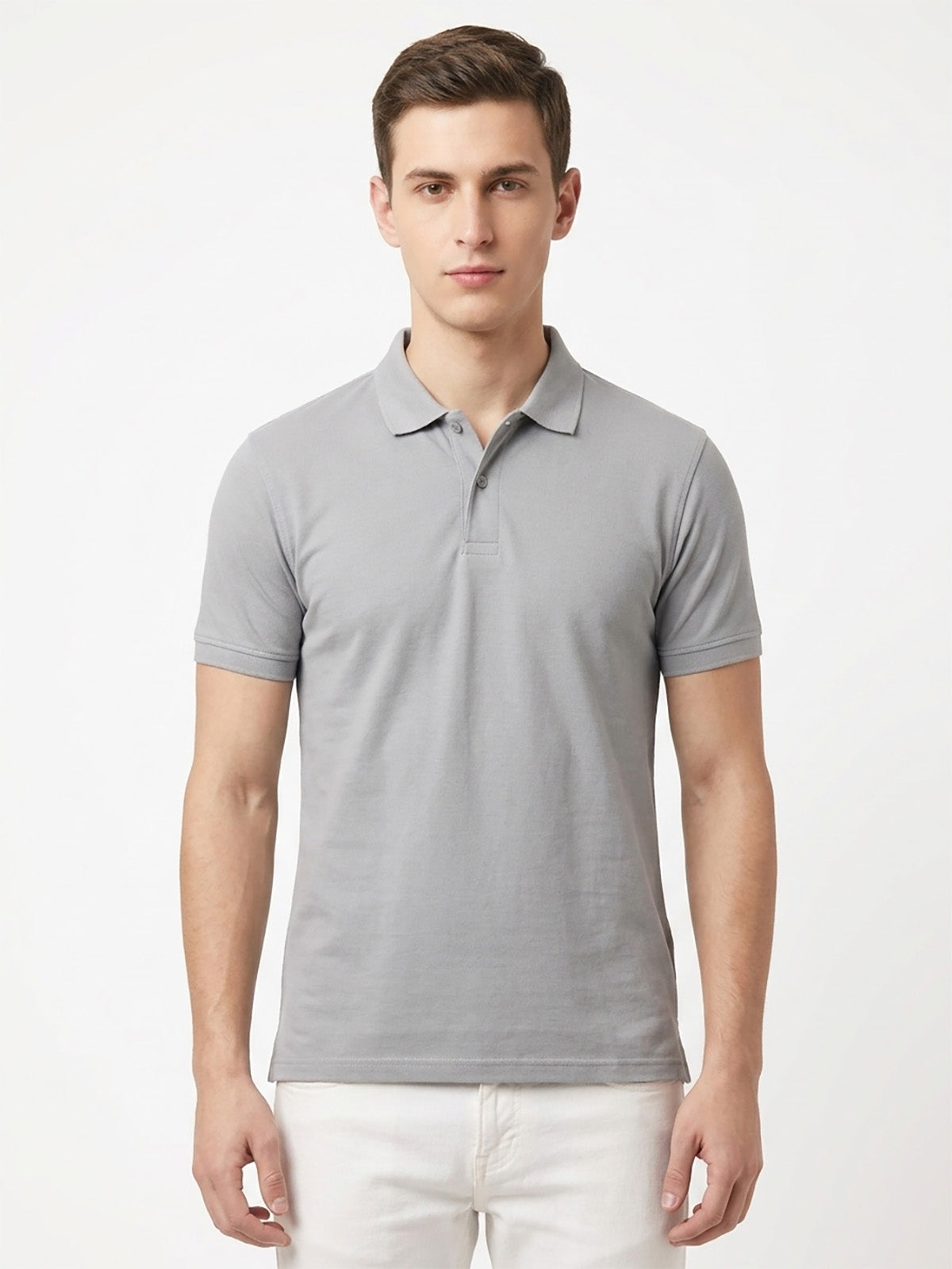 Mens Stretch Grey Polos