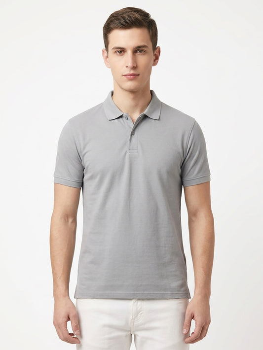 Mens Stretch Grey Polos