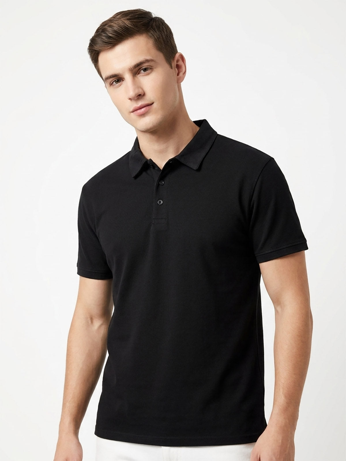 Mens Stretch Black Polos