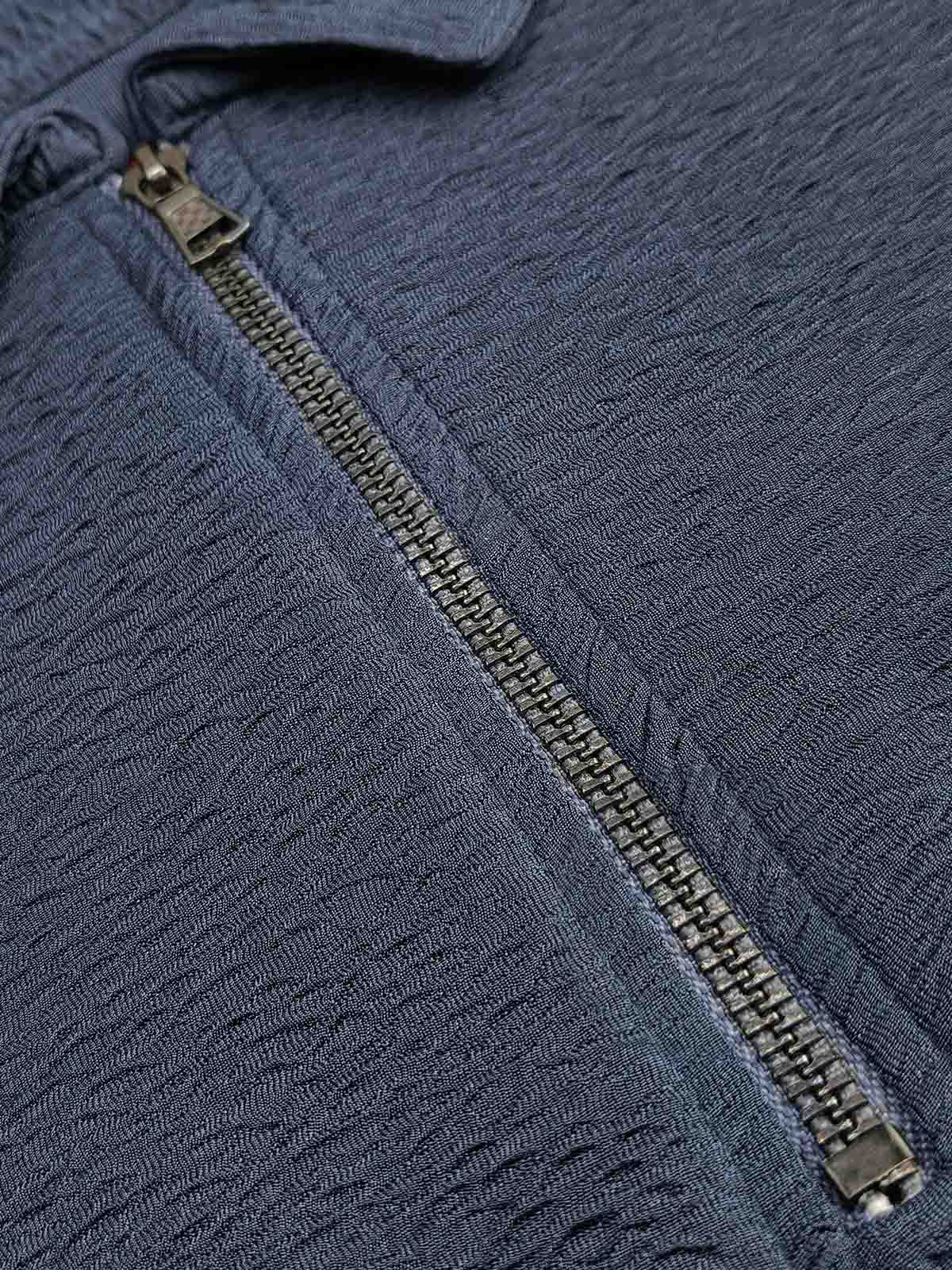 Mens Textured Zipper Polo