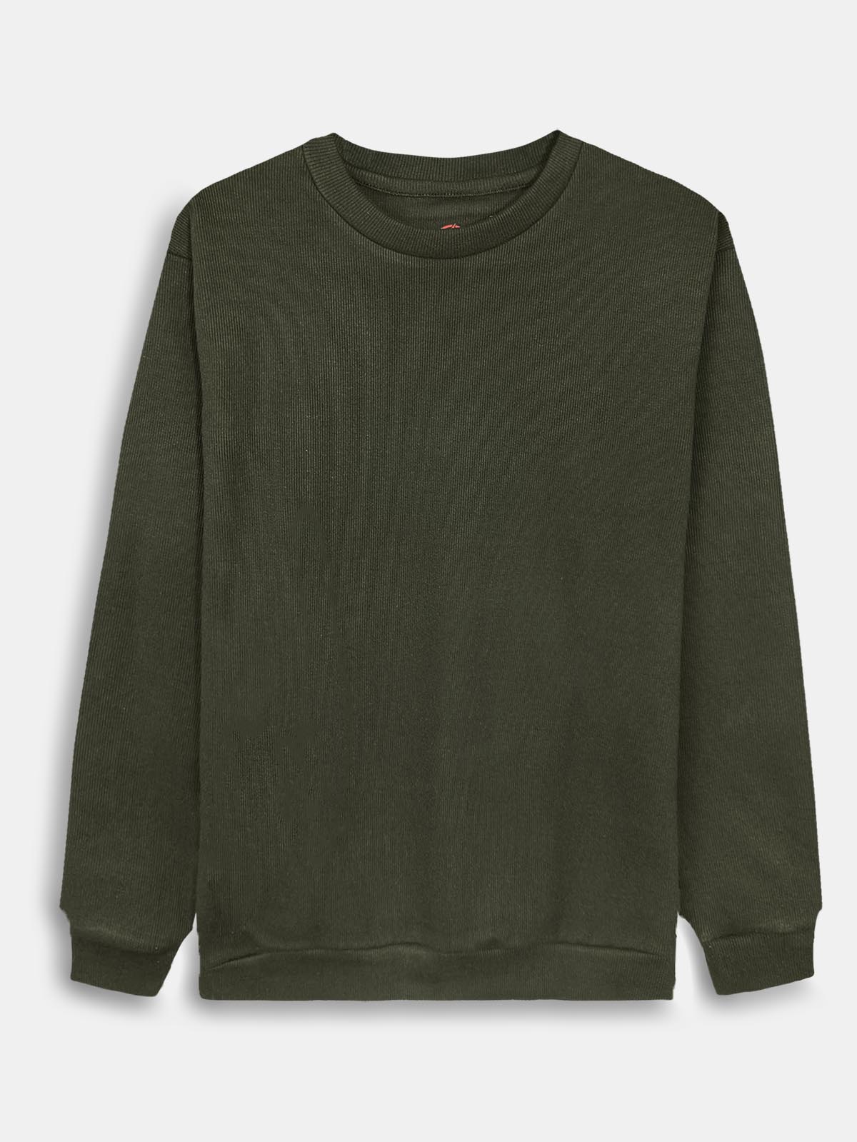 Mens Ribbed Crew Neck Pullover