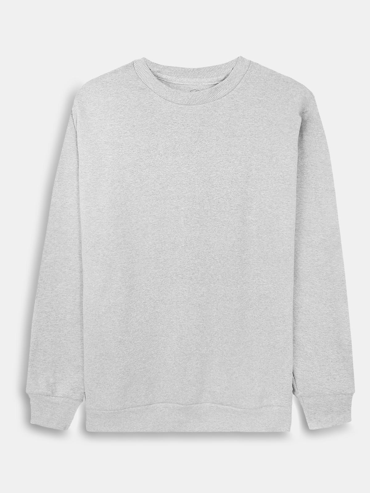 Mens Ribbed Crew Neck Pullover