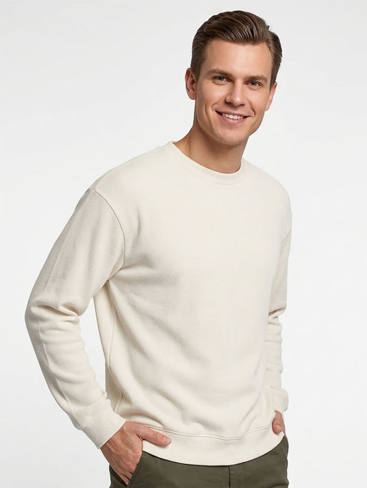 Mens Ribbed Crew Neck Pullover