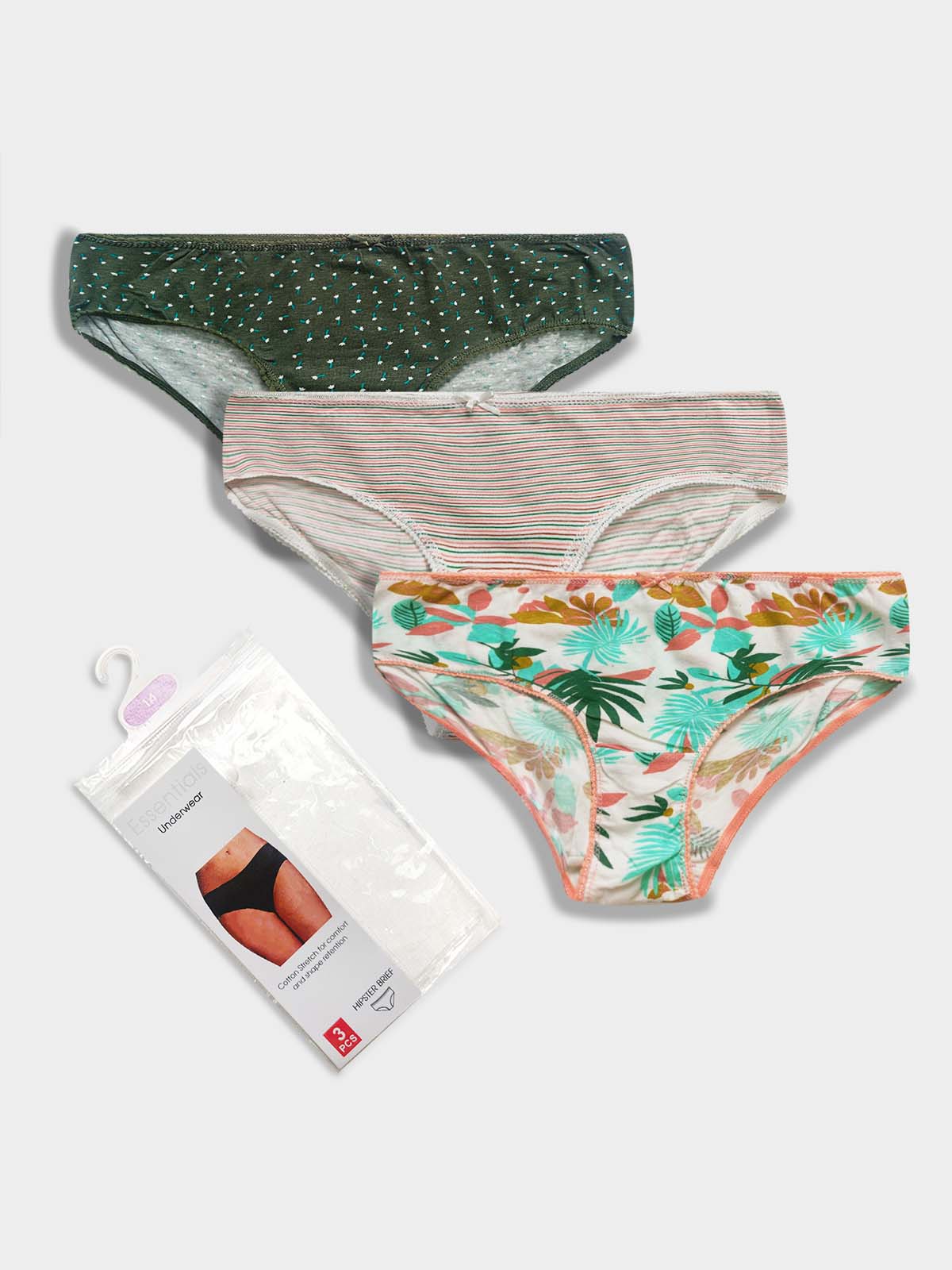 Ladies 3pc pack Stretch Hipsters