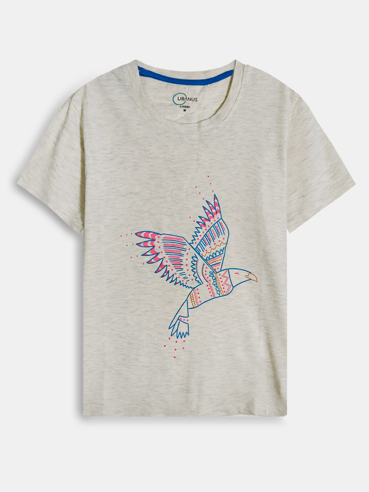 Ladies Ecru Printed T Shirt