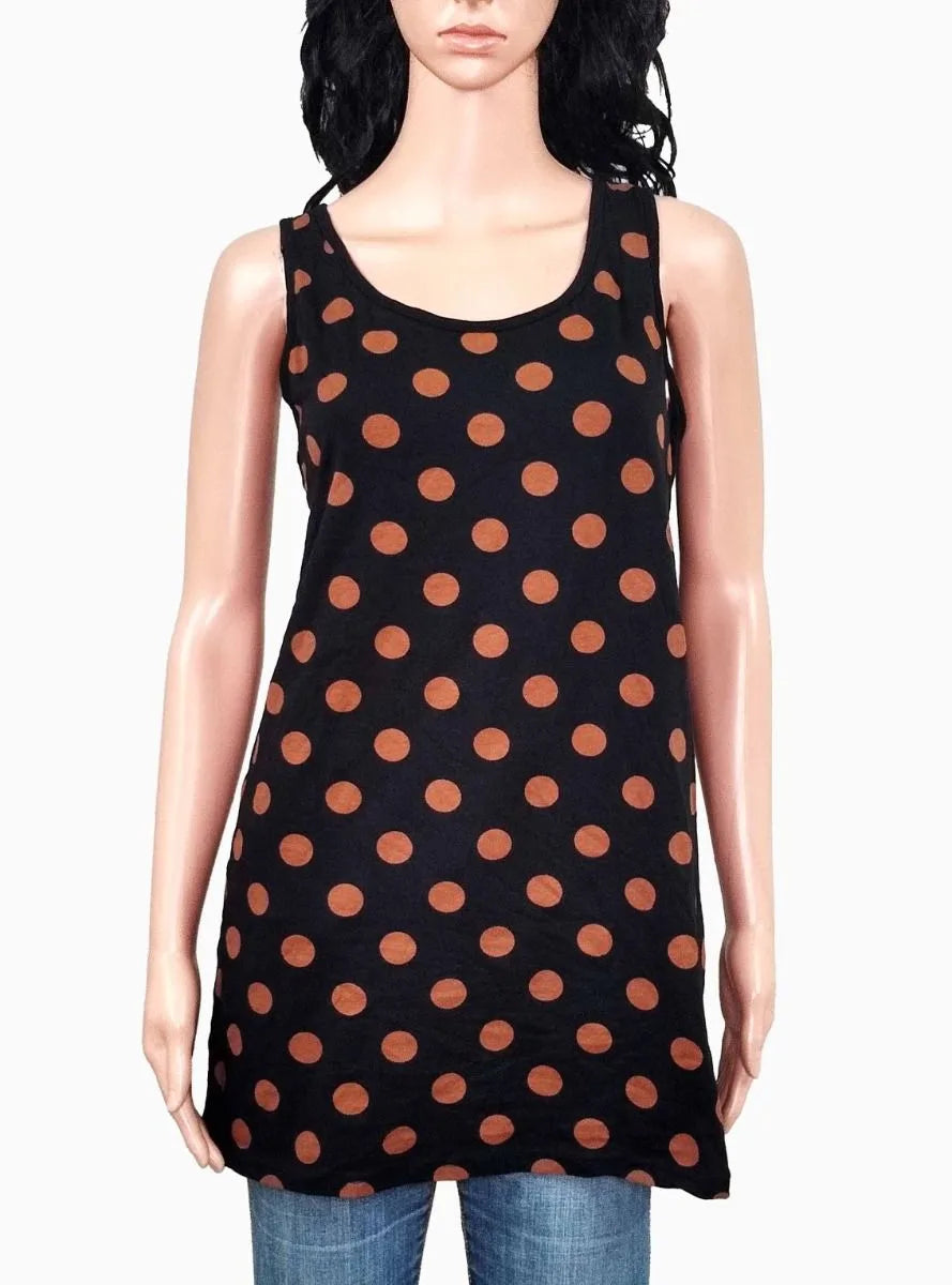 Ladies Brown Dot Printed Long Tunic