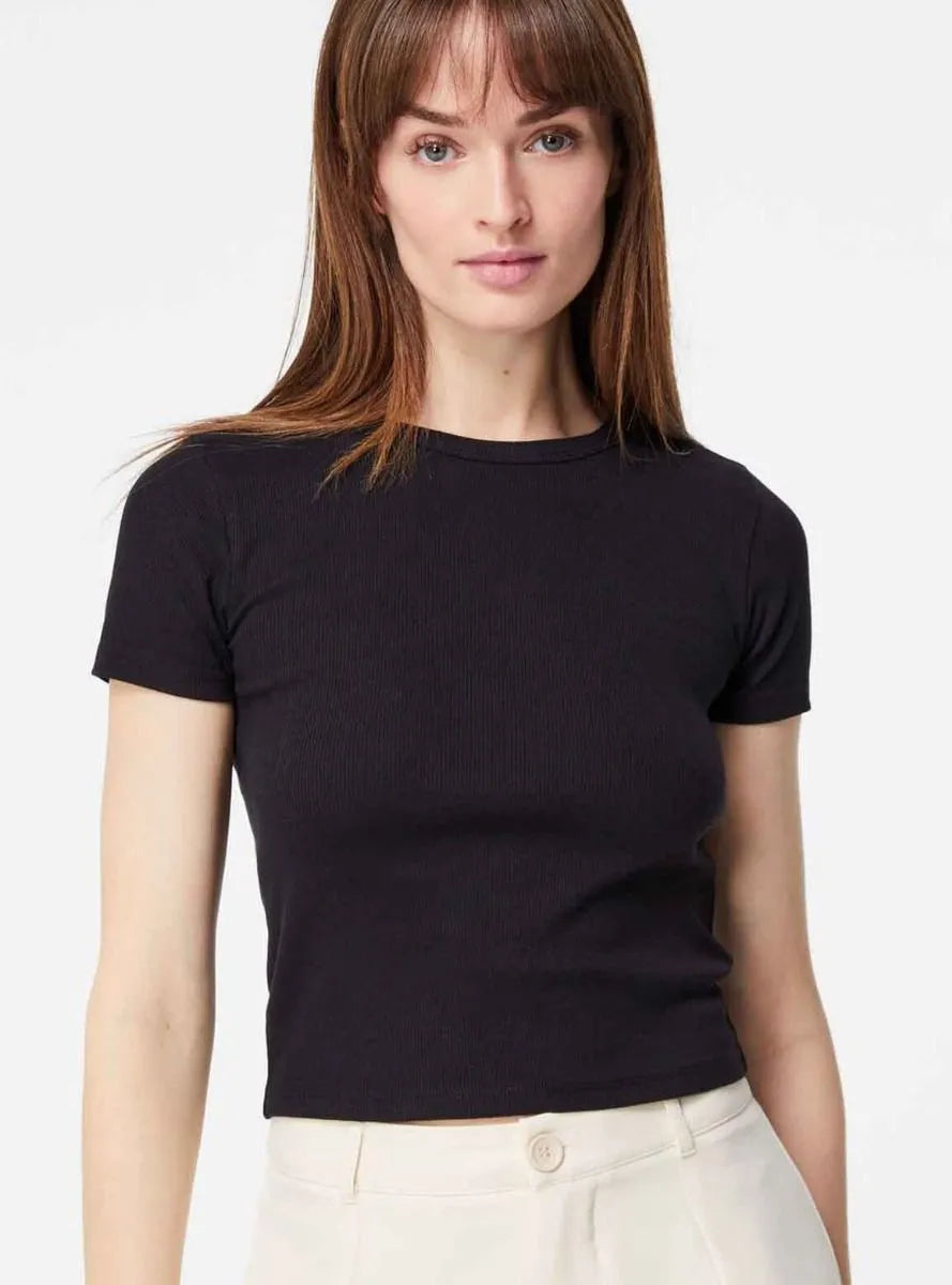 Ladies Viscose Black Crop Top