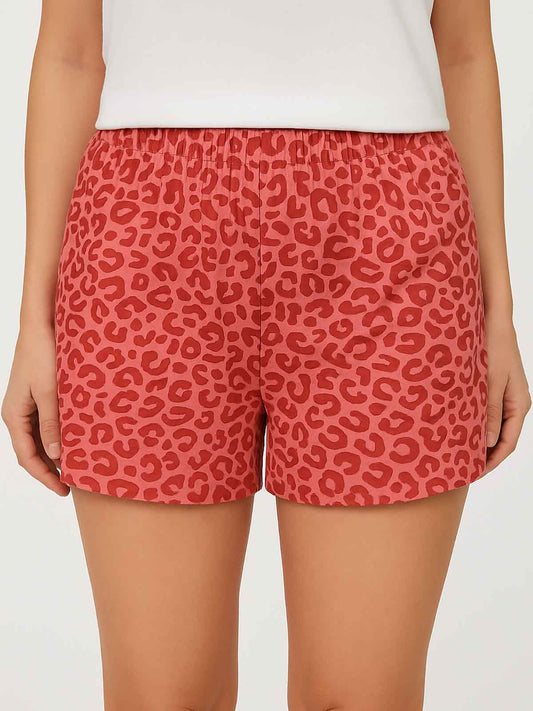 Ladies Coral AOP Lounge Shorts