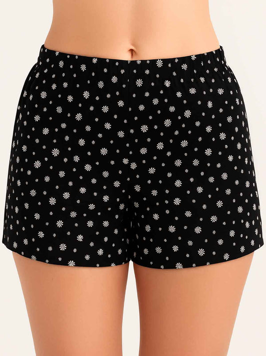 Ladies Black AOP Lounge Shorts