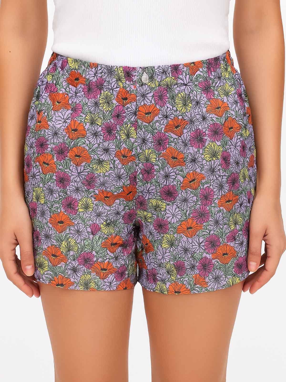 Ladies White AOP Lounge Shorts