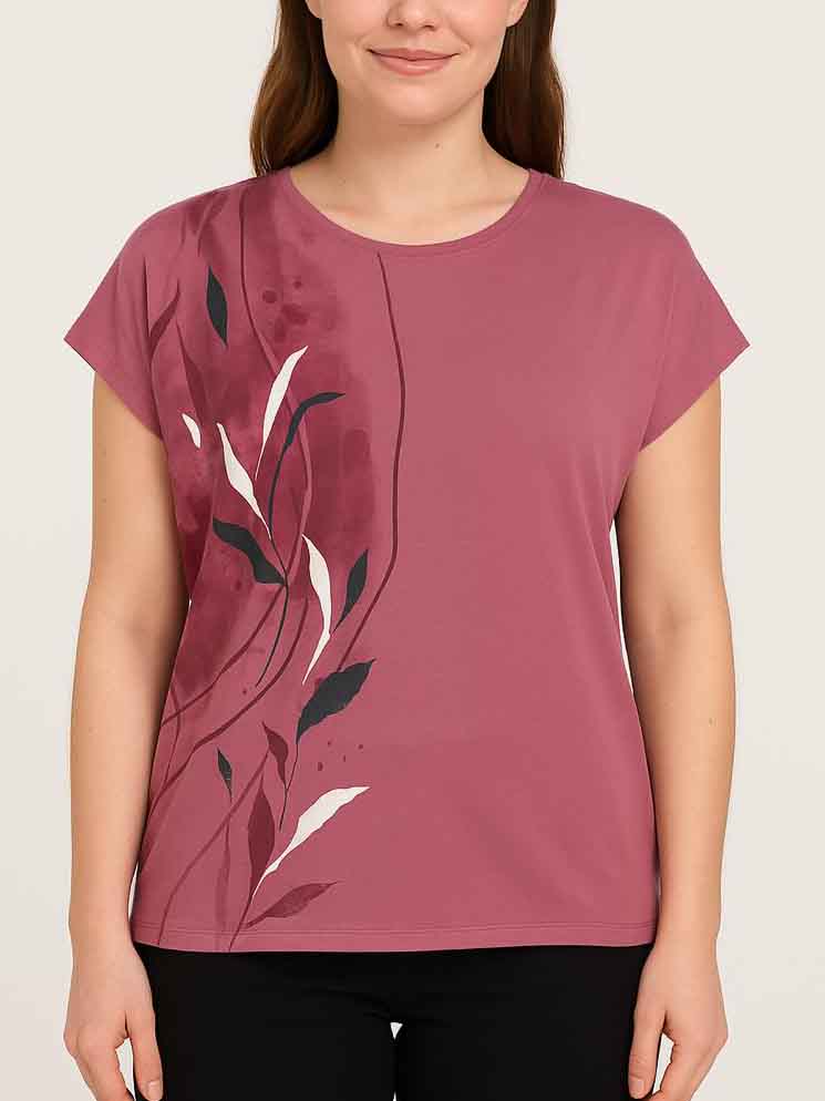 Ladies Magyar Sleeve Printed Top