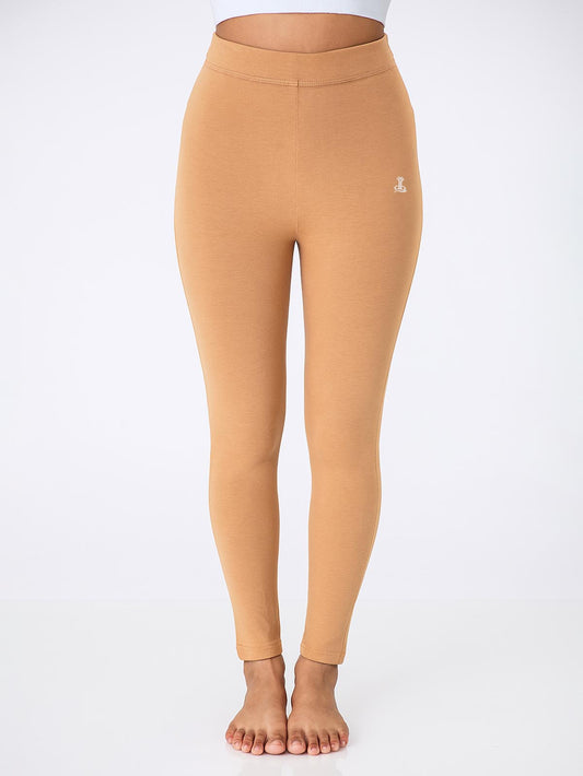 Ladies Ankle Fit Beige Leggings