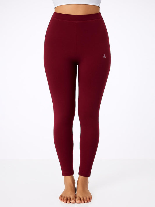 Ladies Ankle Fit Maroon Leggings