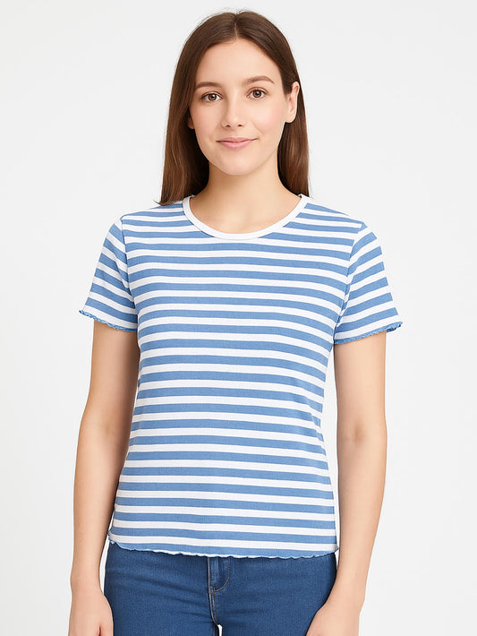 Ladies Blue Striped Tops