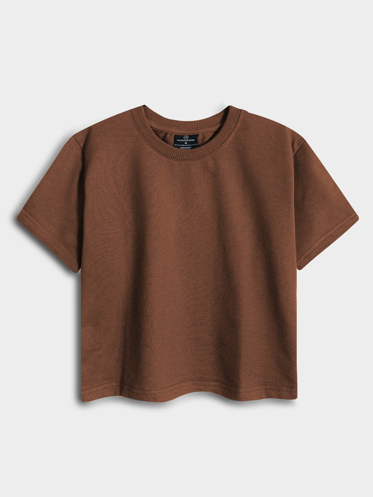 Ladies French Terry Brown Crop Top