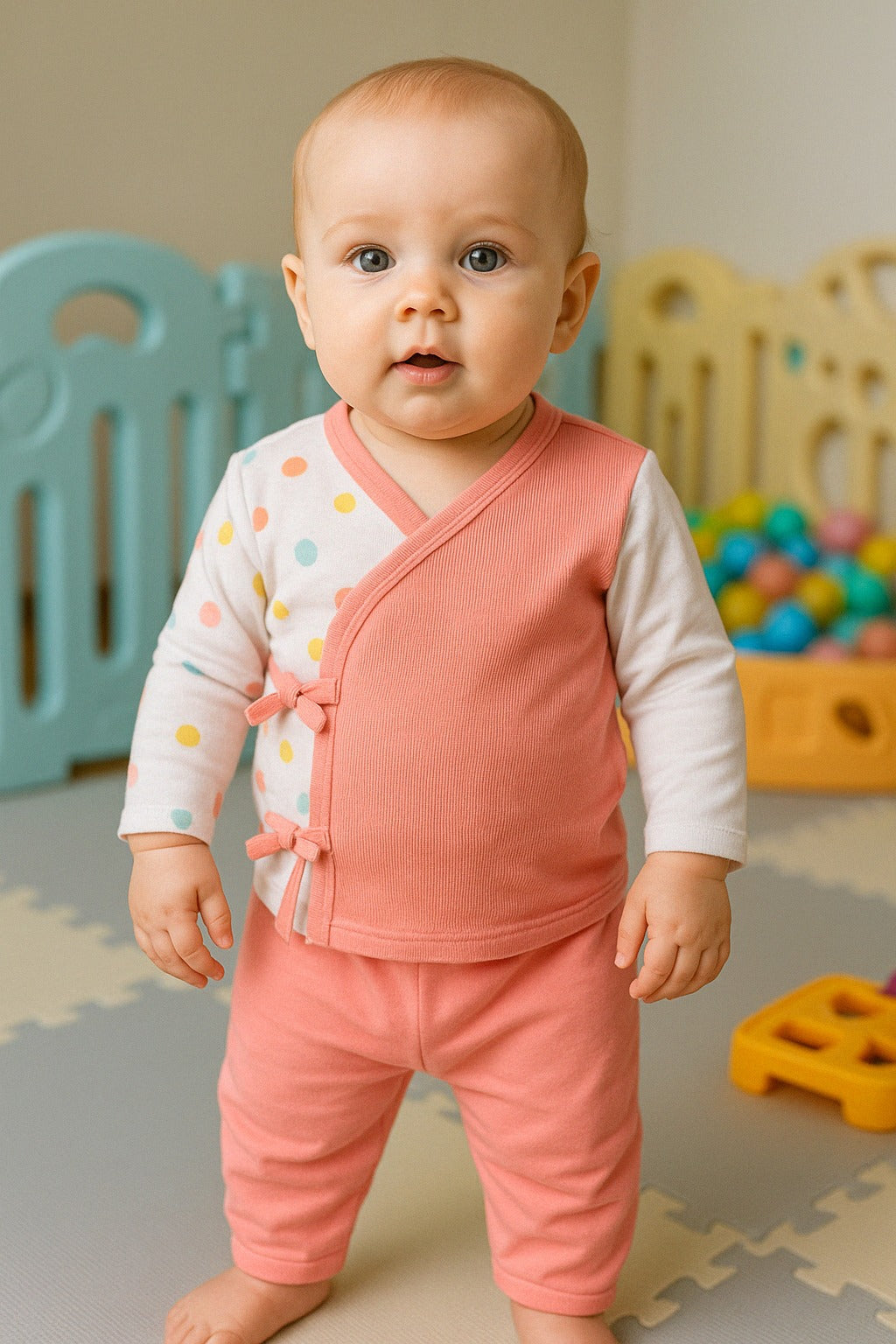 Q-Club Baby Girls Printed Pyjama Set
