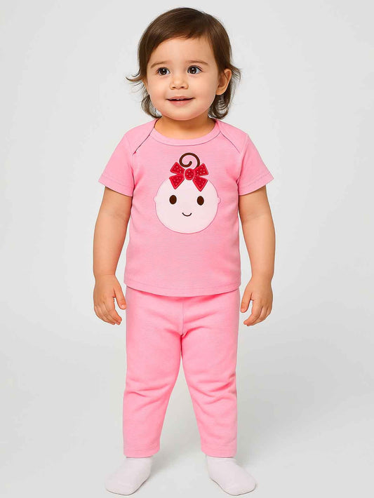 Baby Girls Pyjama Set With Applique