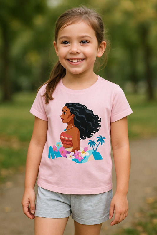 Girls Printed Shorty Set Pink