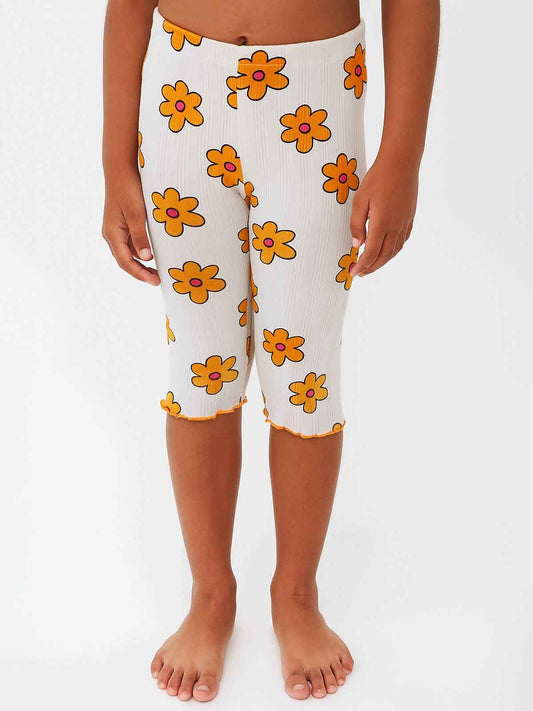 Girls Knit Ecru Capri