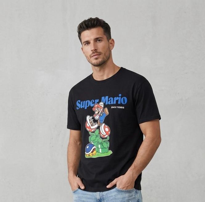 Mens Mario Print T-Shirt