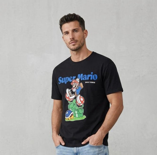 Mens Mario Print T-Shirt
