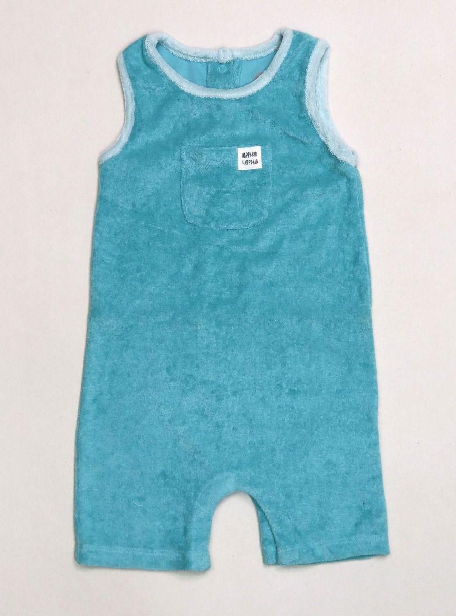 Mini Baby Sleeveless Terry Playsuit Green