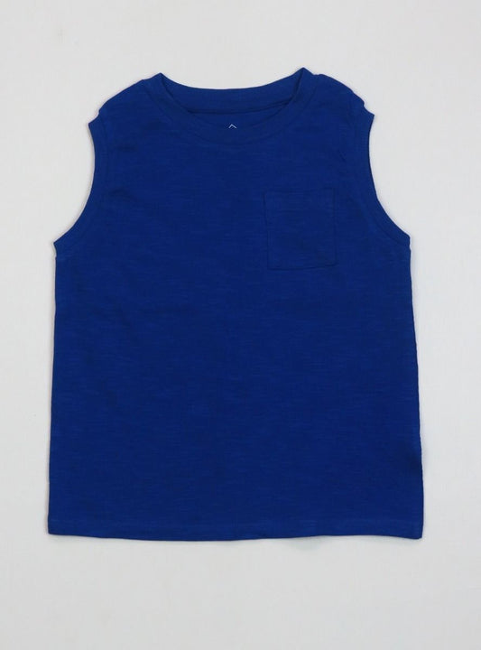 TEX Baby Sleeveless Slub Knit T Shirt Denim Blue