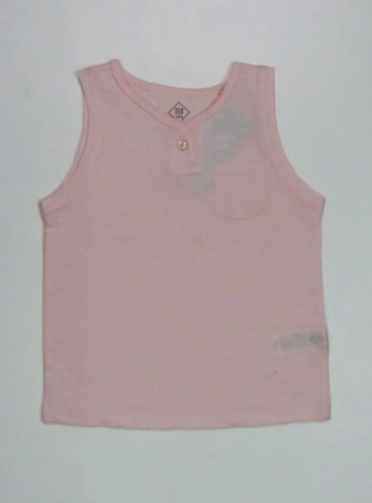 Baby Sleeveless Slub Knit T Shirt Light Pink