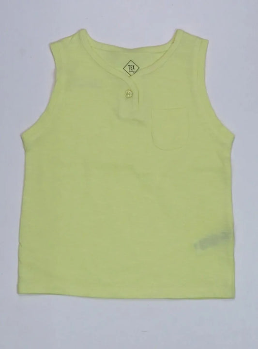 Baby Sleeveless Slub Knit T Shirt Lime