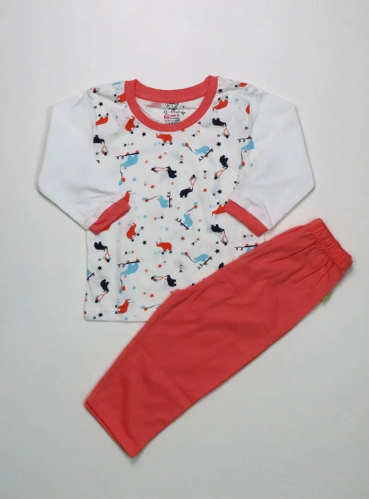 Q-Club Baby Girls Printed Pyjama Set