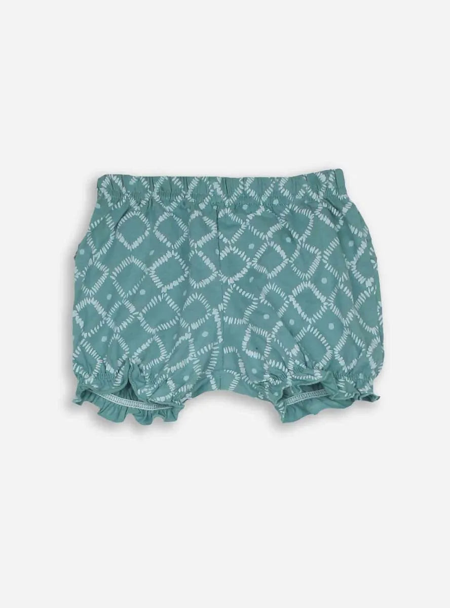 Baby Girls Green Aop Shorty Set