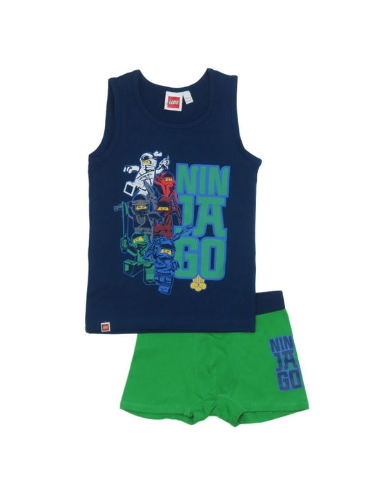 Boys Printed 2 Pcs Sets Navy