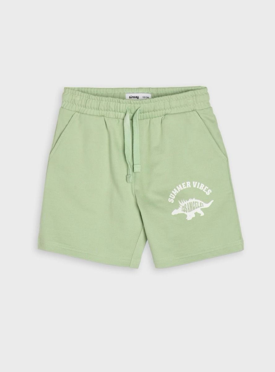 Boys French Terry Knit Shorts Pista Green