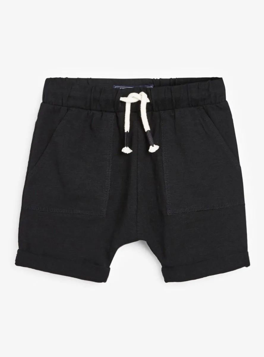 Boys Slub Knit Shorts Black