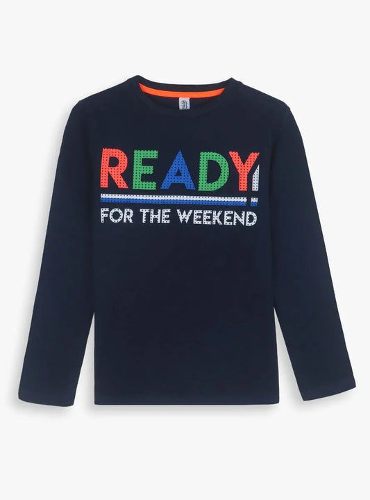 Boys Long Sleeve Navy T Shirt