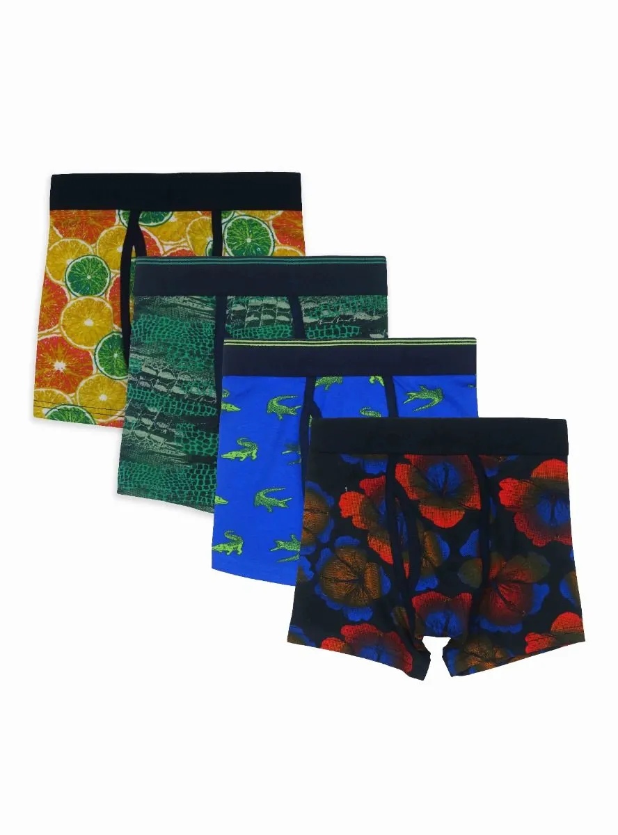 Boys Stertch Boxer Shorts Assorted Colours