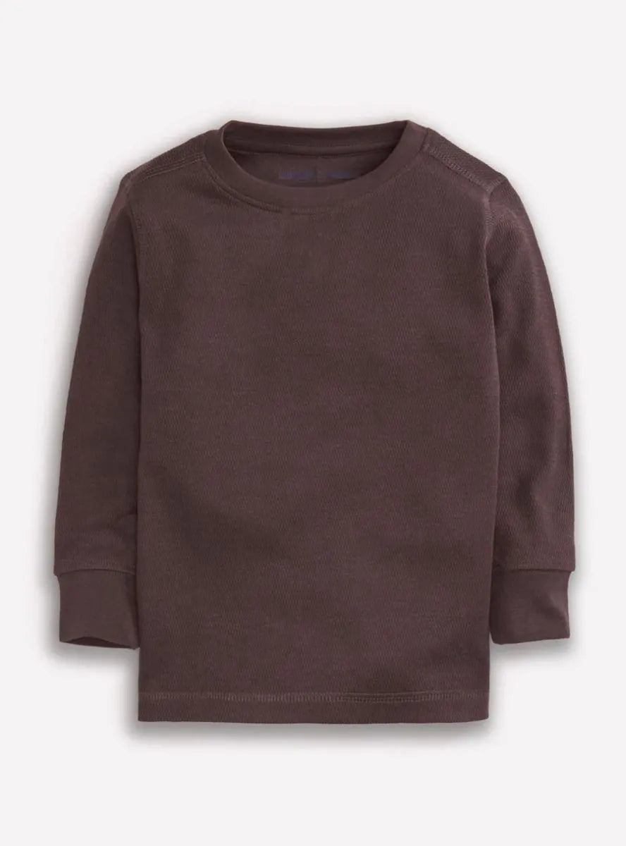 Textured T Shirt | Brown