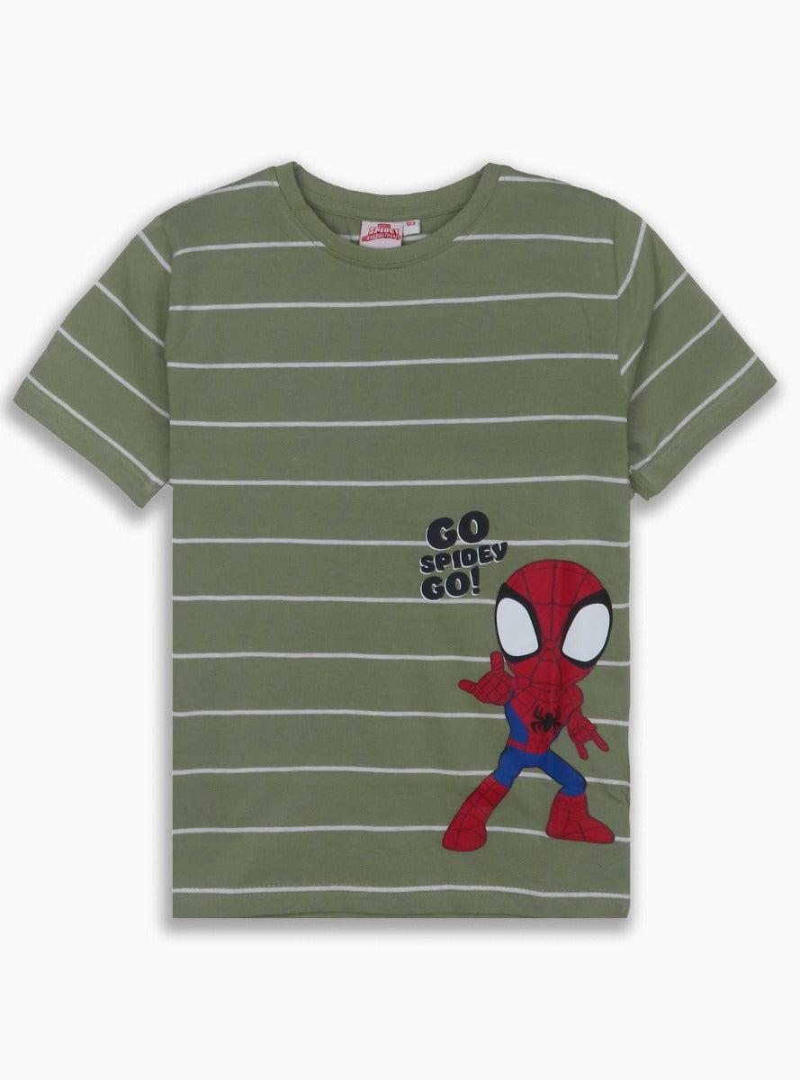 Boys printed t shirt. Yarn dyed striped.