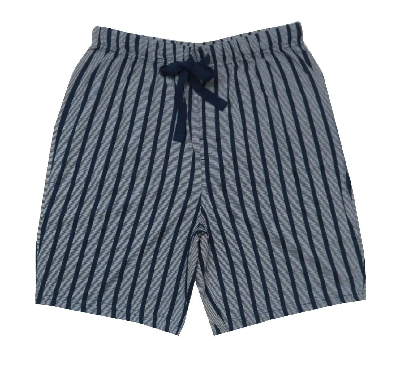 Mens Loungewear Shorts Grey Striped And Navy Aop