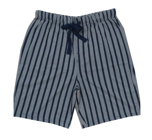 Mens Loungewear Shorts Grey Striped And Navy Aop