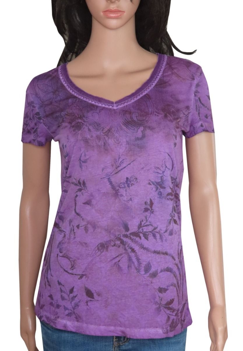 Ladies Printed V Neck Top