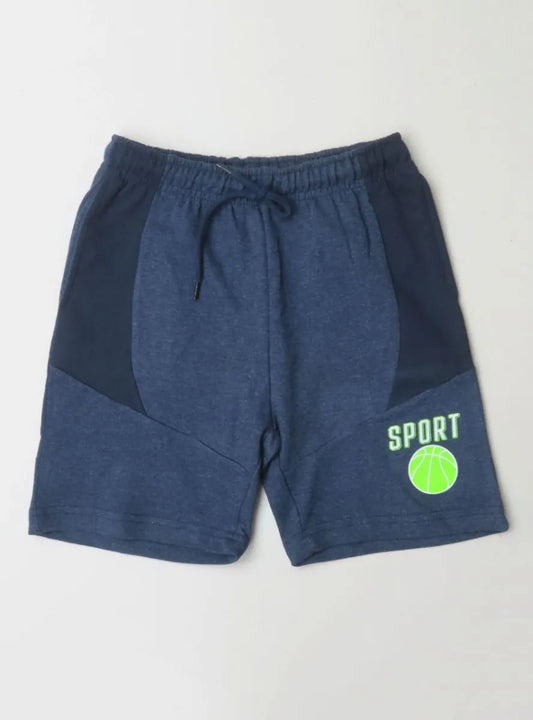 Boys French Terry Cut N Sew Shorts Navy Melange
