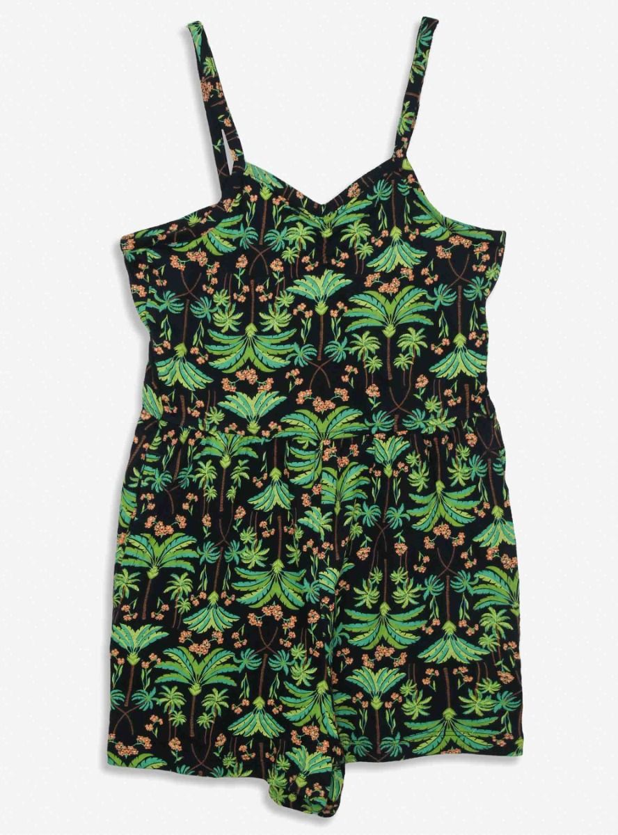 Girls Printed Dungaree