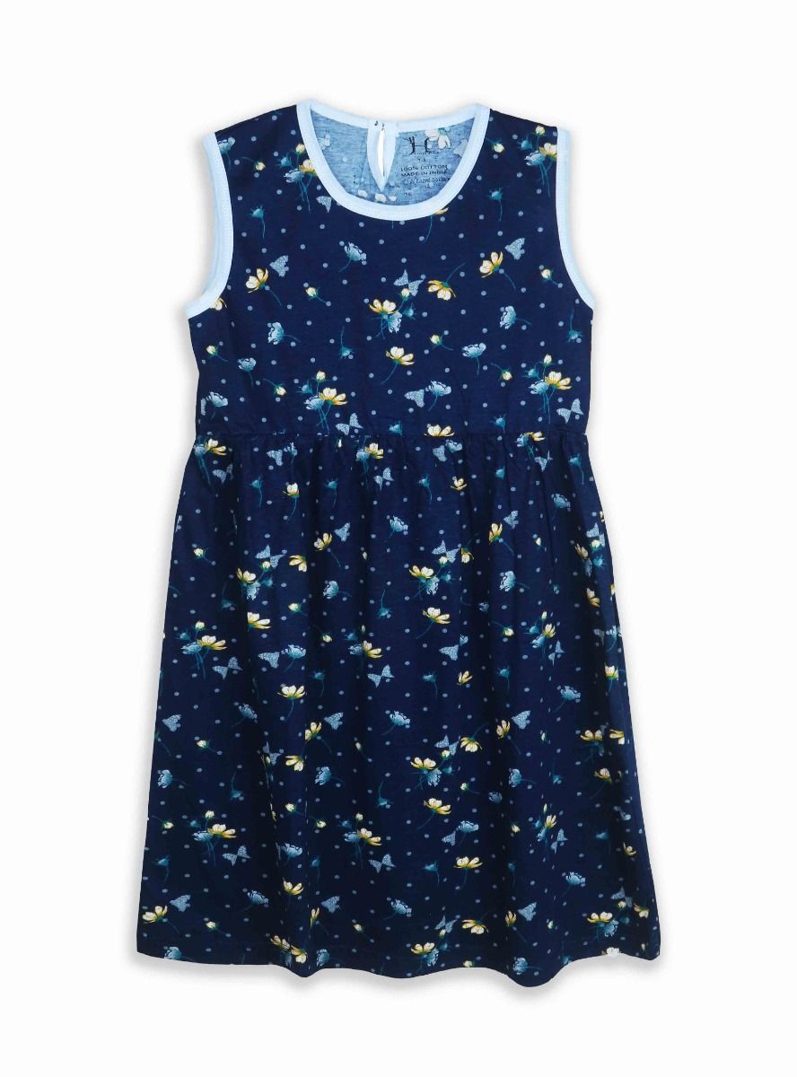 Girls Navy Floral Dress