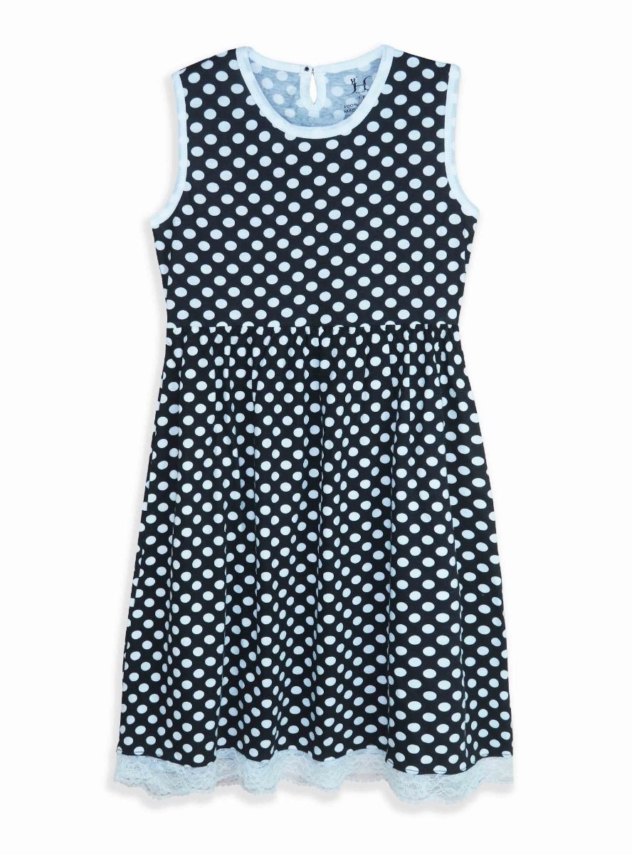 Girls Black Dot Dress