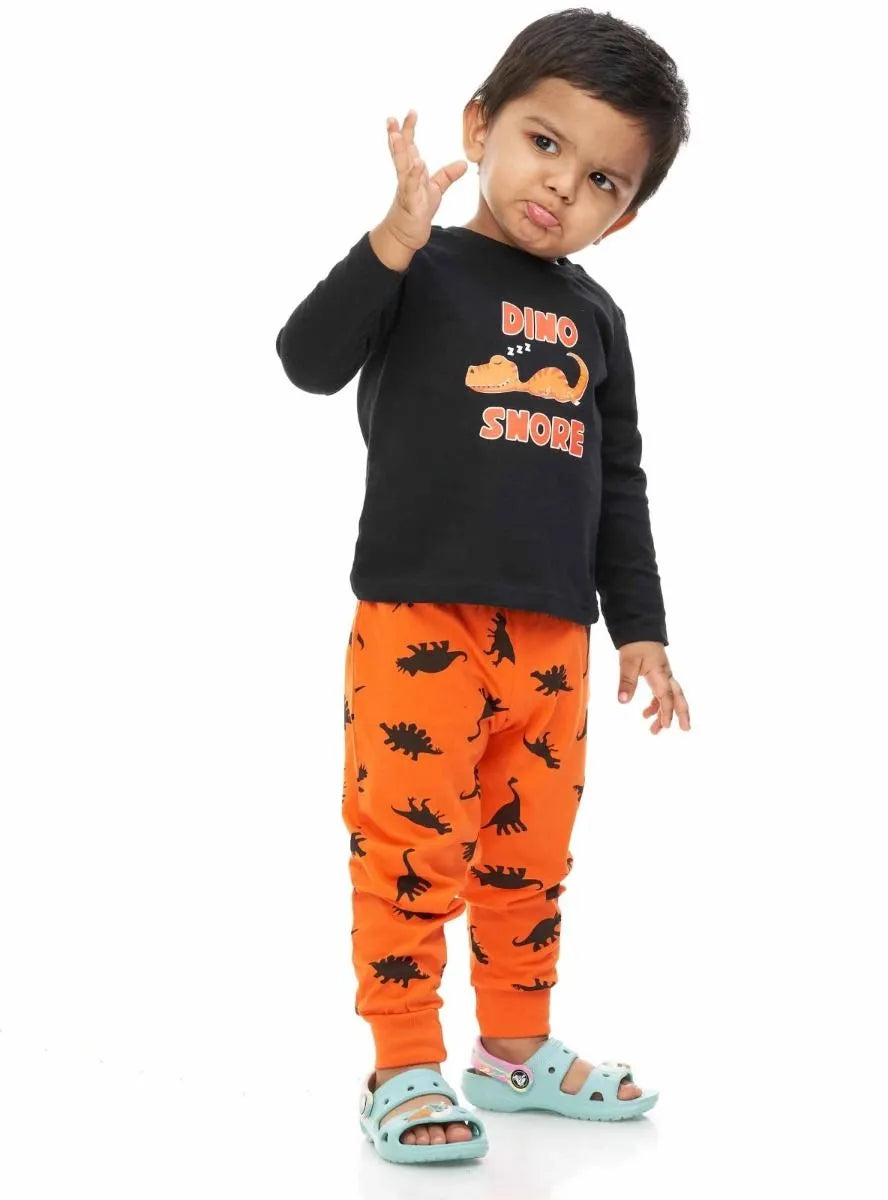 Boys Pyjama Set | Black-Orange