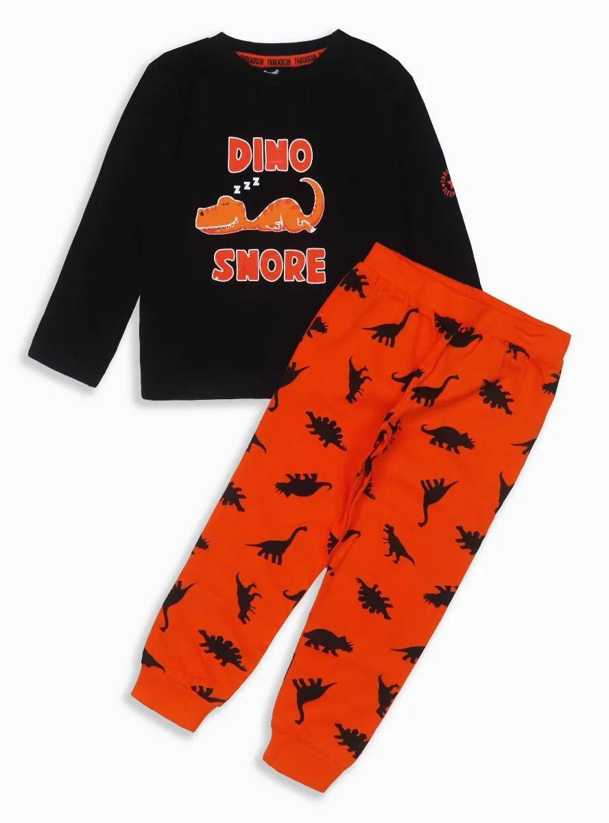 Boys Pyjama Set | Black-Orange