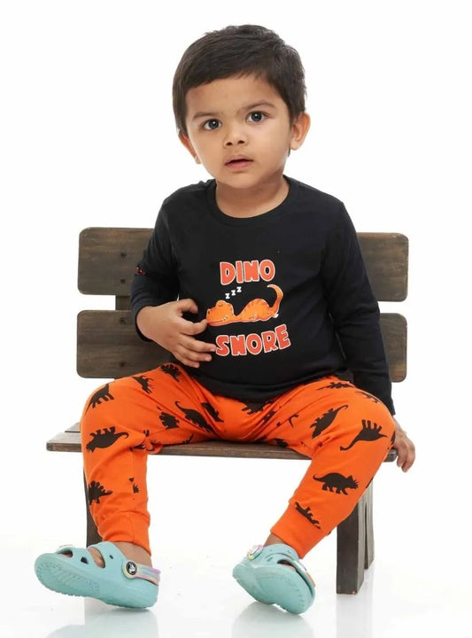 Boys Pyjama Set | Black-Orange